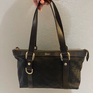 Gucci Black Leather Tote Bag